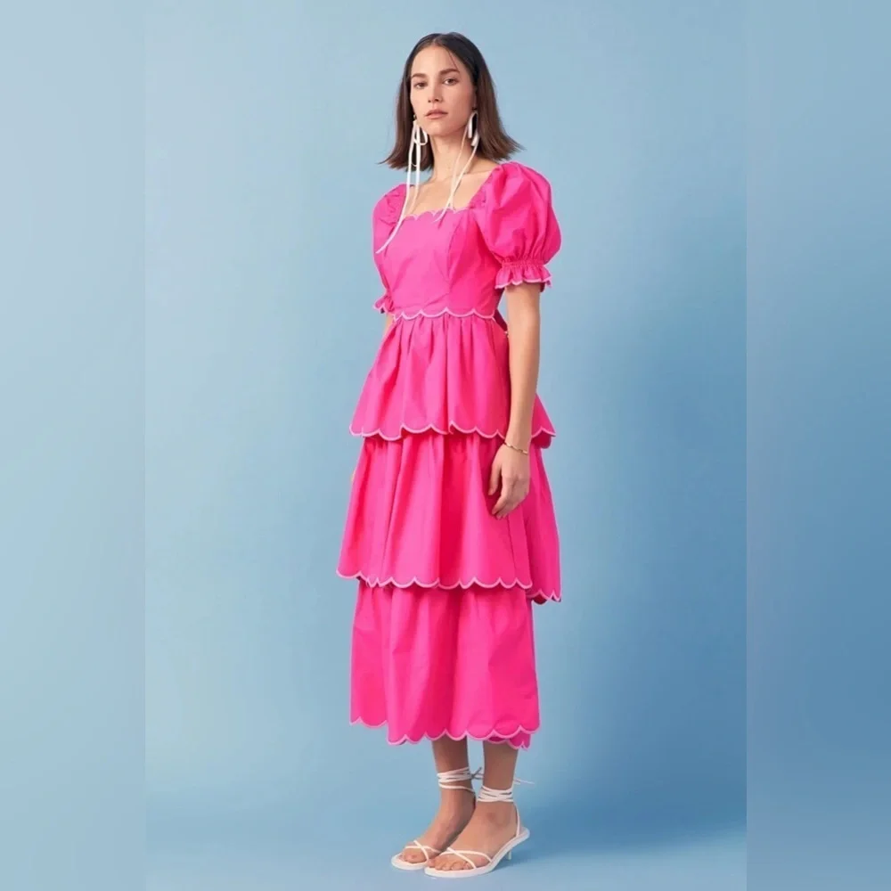 english factory pink dress Hot Pintuck Elle Mini Hot Pink / S This stylish dress features a beautiful pink checkered pattern English Factory mini dress! Has